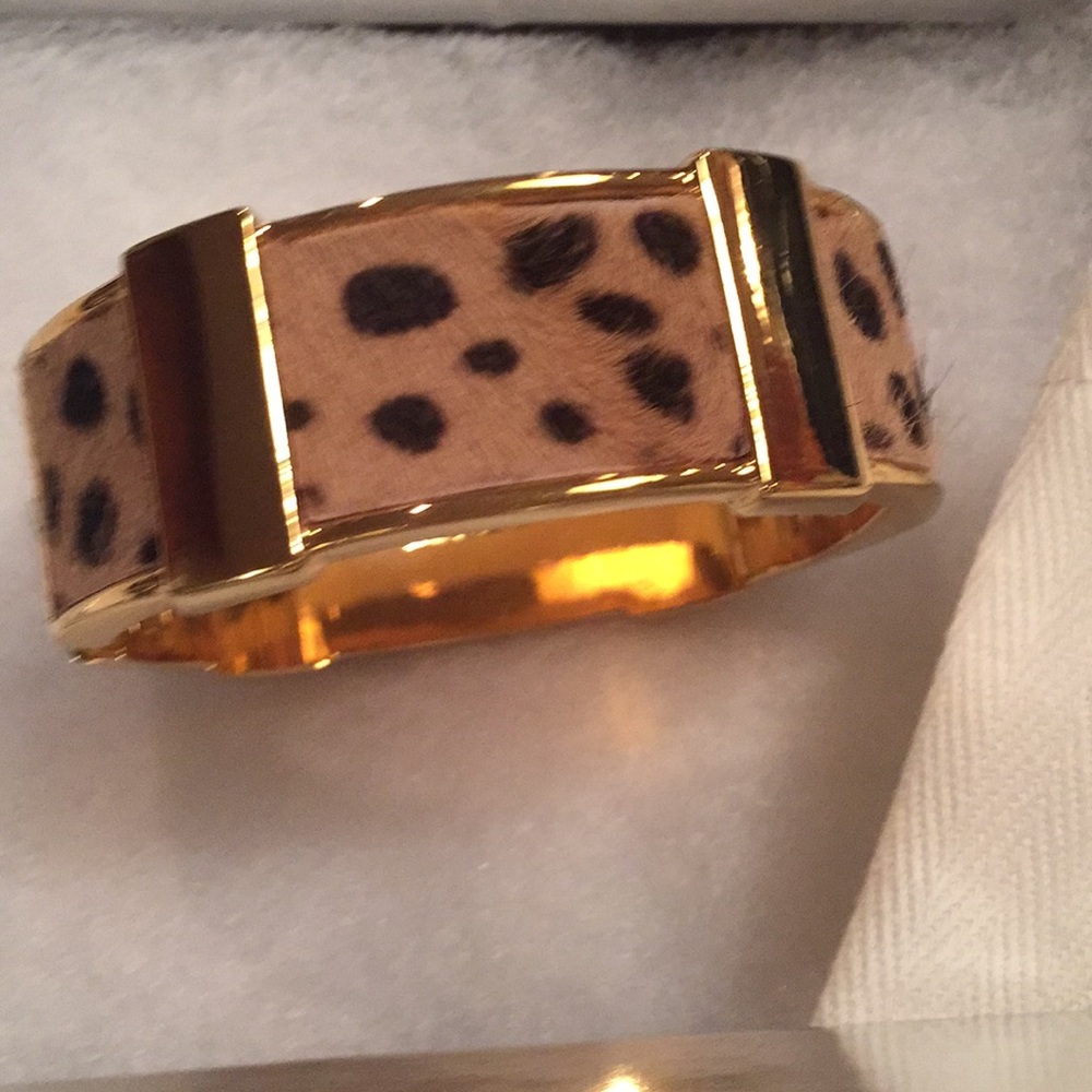 J Crew leopard chunky spring loaded bracelet